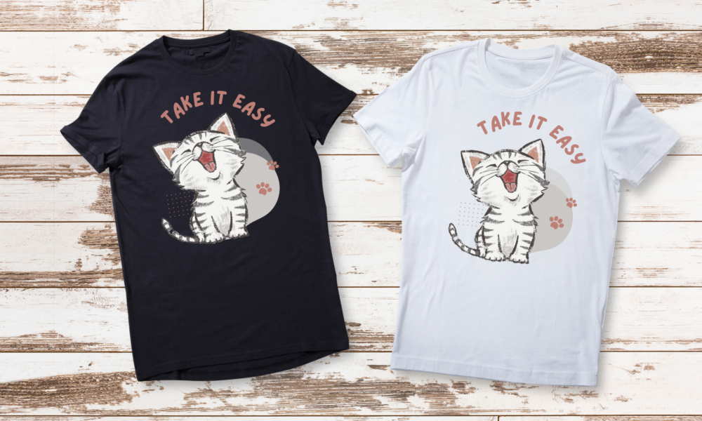 Black and White Women Cat Tshirt