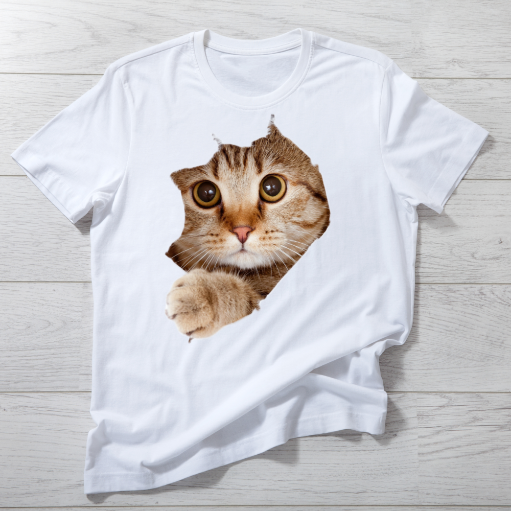 Cotton Men and Womrn Cat Tshirt