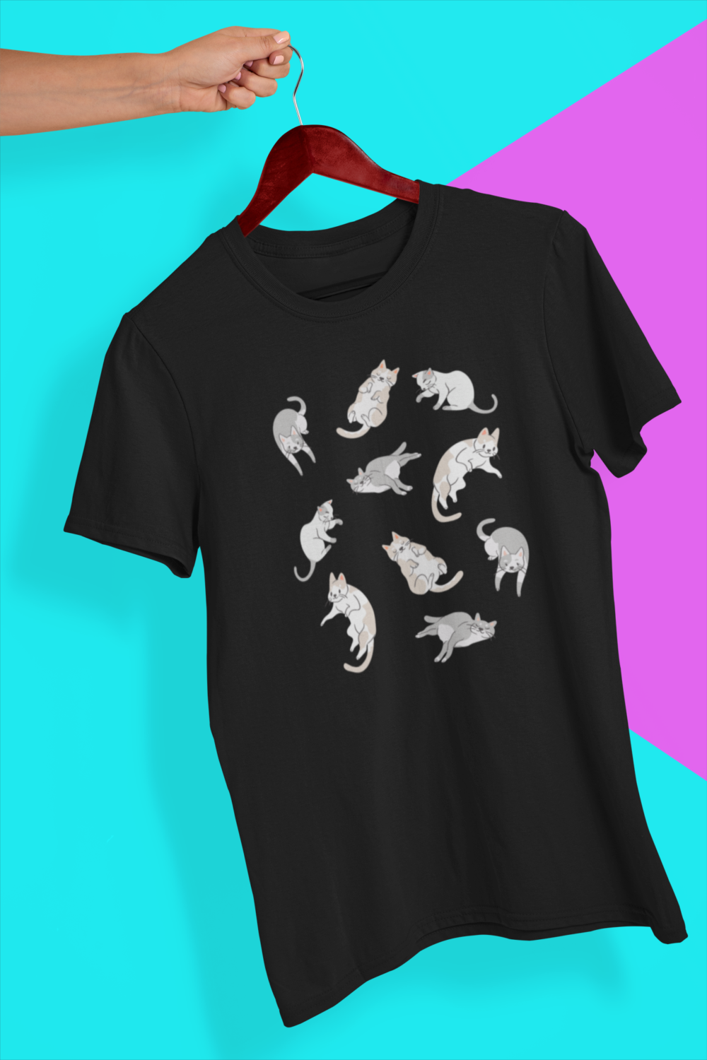 black Cute Cat Tshirt