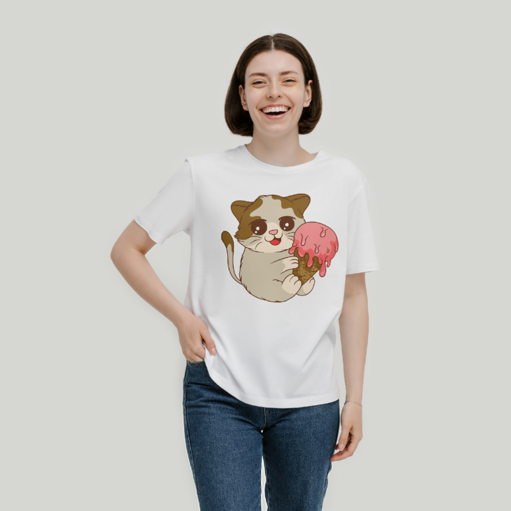 Cute Cat- Men and Women Cotton Tshirt - Image 7