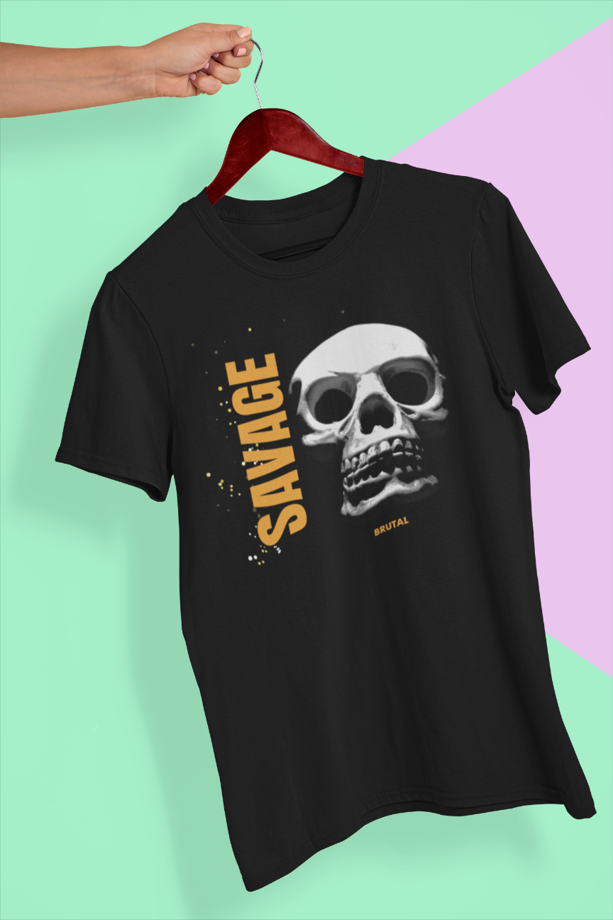 Skull and Savage on Tshirt